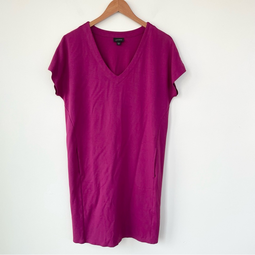 J Jill Wearever V Neck Shift Dress Berry Fuchsia Pink MP Medium Petite